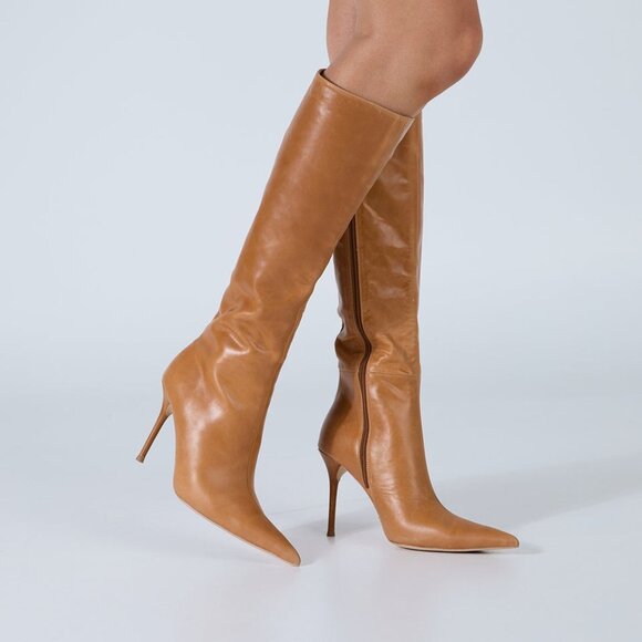 Tony Bianco Izia Boot in Whiskey brown knee high heel stiletto leather - Picture 13 of 14